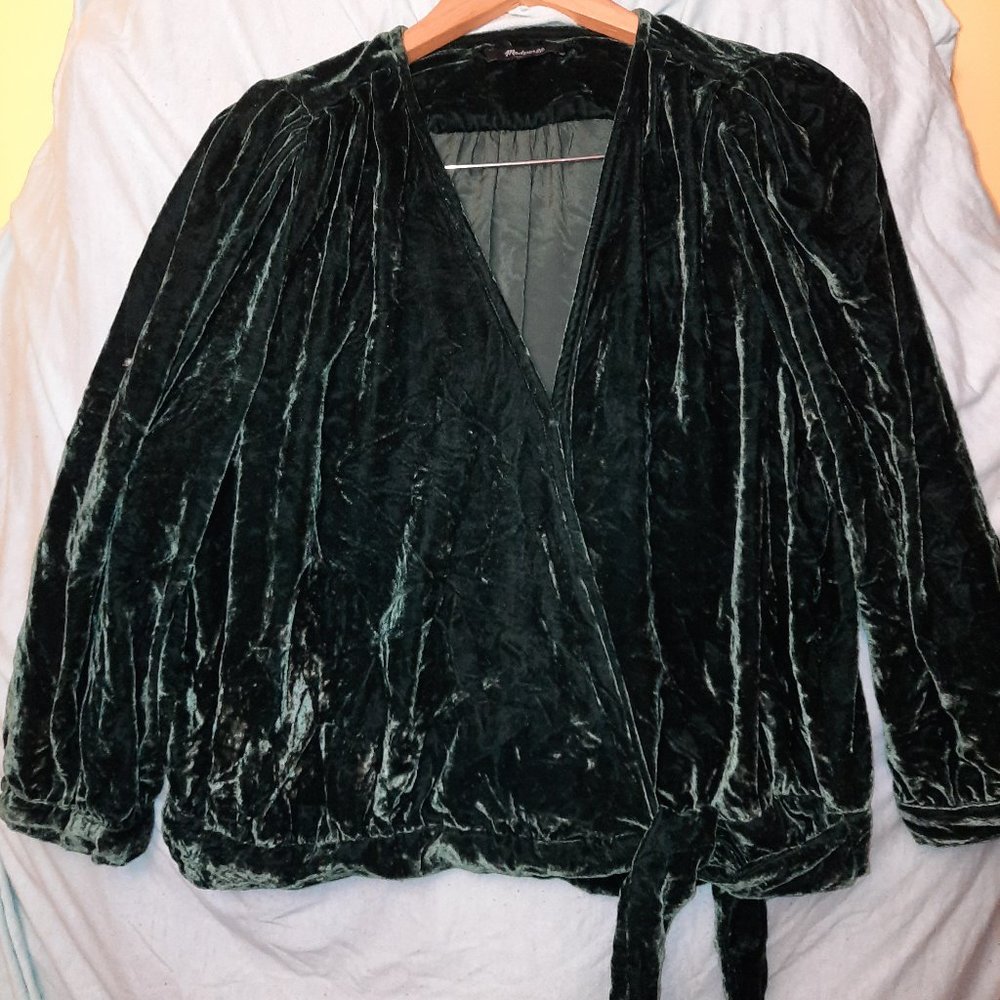 Madewell Velvet wrap top